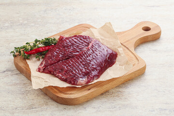 Raw beef machete steak for grill