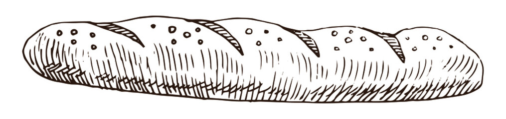 French baguette icon. Outline french baguette vector icon for web design isolated on white background