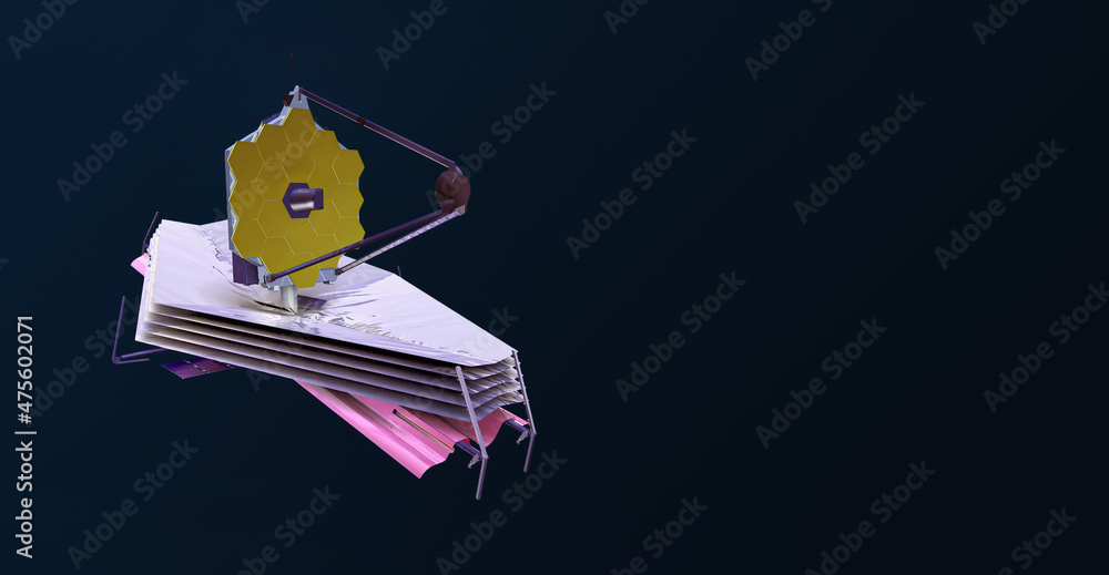 Fototapete james webb space telescope isolated on dark gradient background. astronomy and research of deep spac