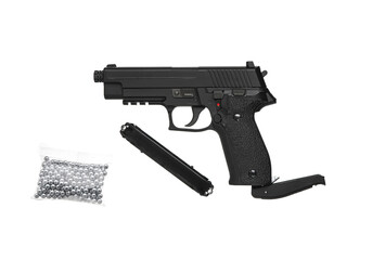 Air gun. Modern pneumatic weapon for air soft, sports and entertainment. A dummy, a copy of a real...