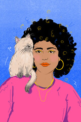 girl with cat