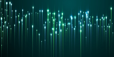 Digital vertical line beams data flows concept.