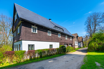 Traditional old half-timbered rural house