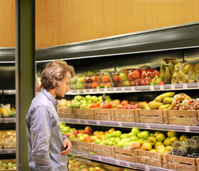 Man buying fruits at the market