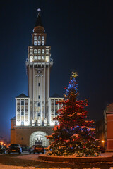 Katedra Świętego Mikołaja Bielsko-Biała zima - obrazy, fototapety, plakaty