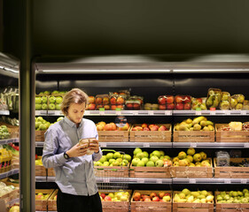 Man buying fruits at the market