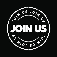 Join Us text stamp, concept background