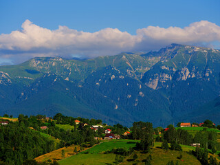 Obraz premium Summer landscape in the Carpathians, Pestera Village, Romania, Europe
