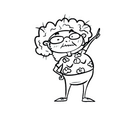 Vector design for postcard backgrounds and fabrics.Funny granny