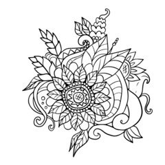 Vector design for postcard backgrounds and fabrics.Botanical spring design doodles