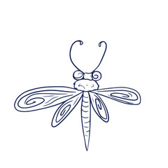 Vector design for postcard backgrounds and fabrics.Botanical Dragonfly design