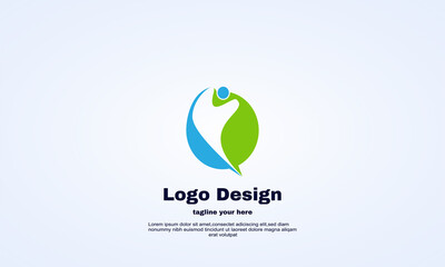 creative family logo circle shape healthy people design