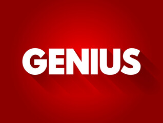 Genius text quote, concept background