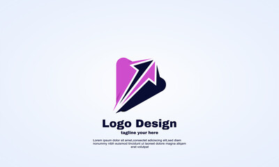 stock idea creative abstract triangle arrow company business logo