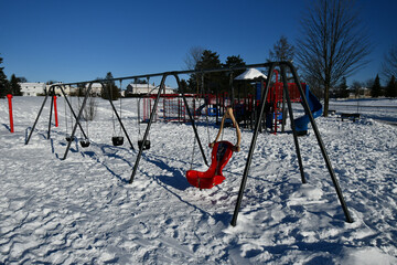 Winter park with skating