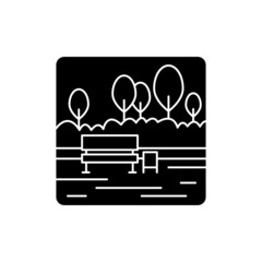 Park line color icon. Isolated vector element. Outline pictogram