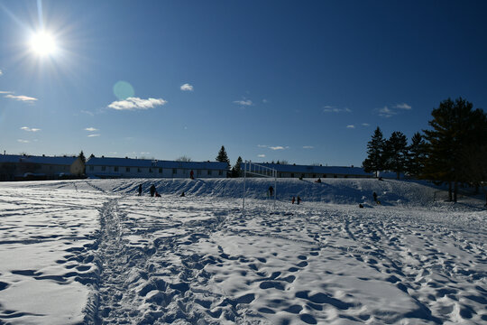 Tobogganing Queenswood Ridge Park