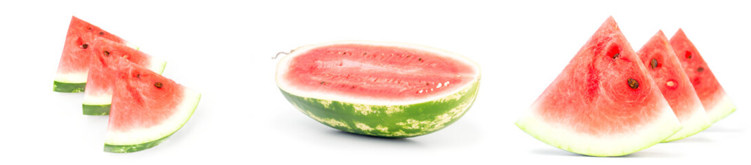 Group of Green watermelon isolated on a white background
