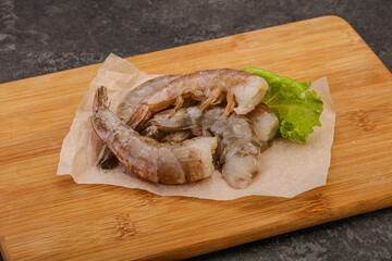 Raw tiger prawn for cooking