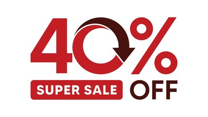 Discount up to 40 percent, banner template design with down arrow, special offer flash sales promotion. vector template illustration