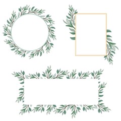 Fototapeta premium leaves frame collection for greeting and invitation