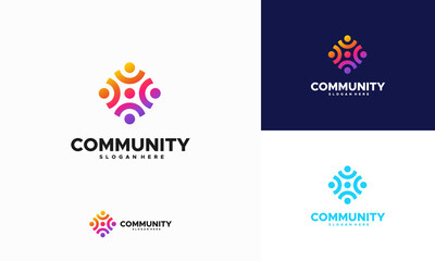 Modern Community logo designs concept vector, Group people logo template designs