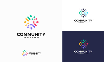 Modern Community logo designs concept vector, Group people logo template designs