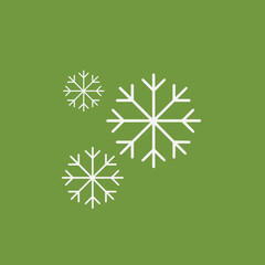 Vector illustration of snow on green background