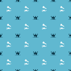 Set Real estate and House key on seamless pattern. Vector