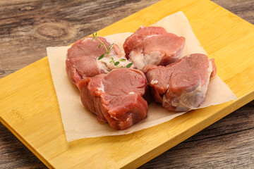 Raw pork tenderloin for cooking