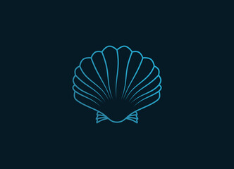 
Scallop. Scallop logo. Marine logo.