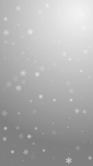 Sparse snowfall Christmas background. Subtle flyin