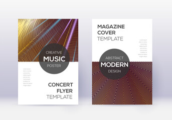 Fototapeta Modern cover design template set. Gold abstract li obraz
