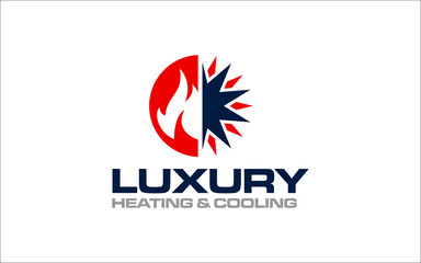 Illustration graphic vector of heating and cooling repair service Logo design template
