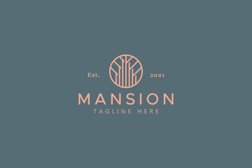 Premium Residential Tower Palace Mansion Logo Concept.