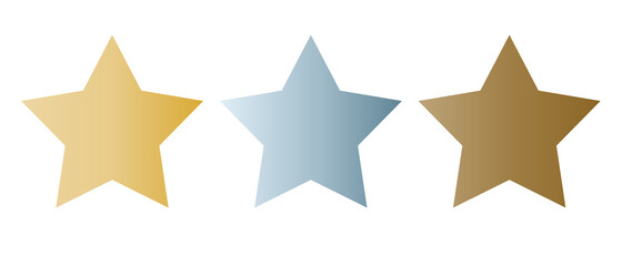 Gold, silver, and copper star mark set. Simple vectors that can be used for ranking and other purposes.