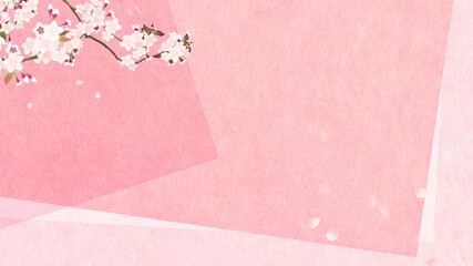 Pink background material like Japanese paper using cherry blossoms