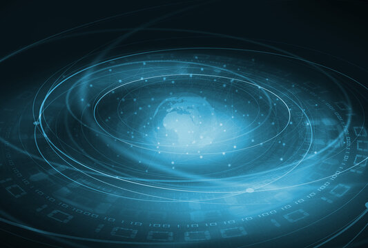 3d rendered binary code blue background with a digital data transmission effect.