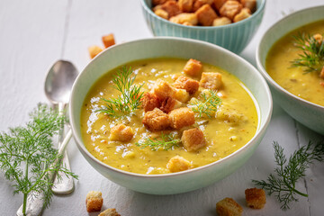Homemade gherkins soup is a classic Polish soup.