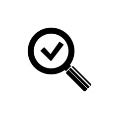 Search icon. Magnifying glass element for web design, logo. Solid black vector icon isolated on white background