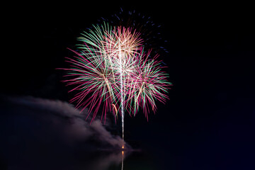 Colorful Fireworks (Traditional festival in thailand)