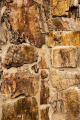 Petrified Wood Stones Make Up A Wall