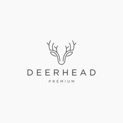 Deer head logo icon design template