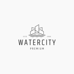 Water city logo icon design template