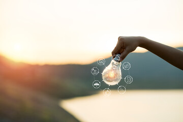 Light bulbs that grow, in the concept of energy in nature.