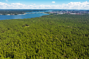 Berd Bay in the Ob Sea. Berdsk, Russia