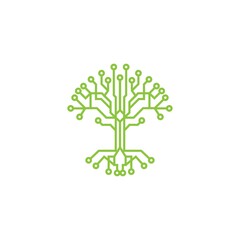 Tech Tree logo design vector template
