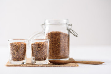 Close-up shot of flaxseed, a natural food ingredient for good health