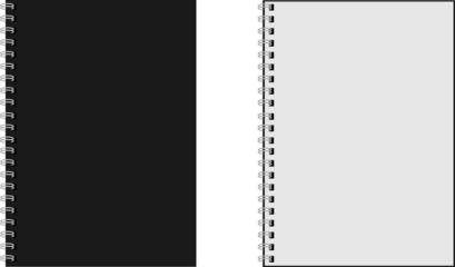 Notebook spiral mockup. Realistic vector