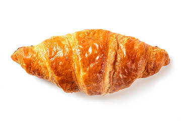 Croissant on a white background . Top view
